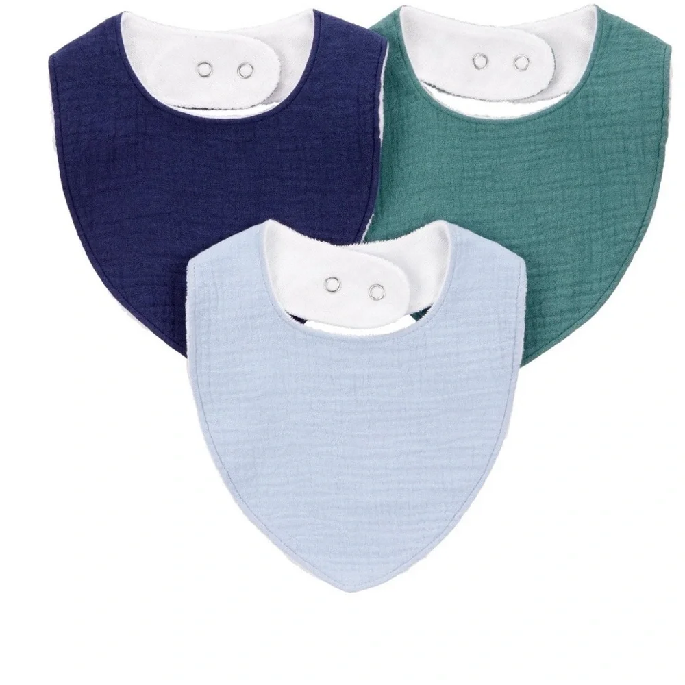 Carter's Child of Mine Baby Boy Gauze 3 Pc Bib Set